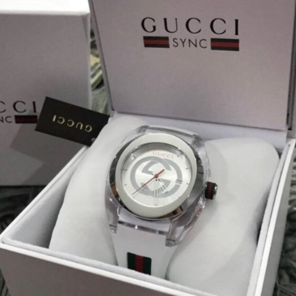 NEW!! GUCCI WHITE 46MM MEN'S WATCH! W/ BOX!! - Picture 1 of 6
